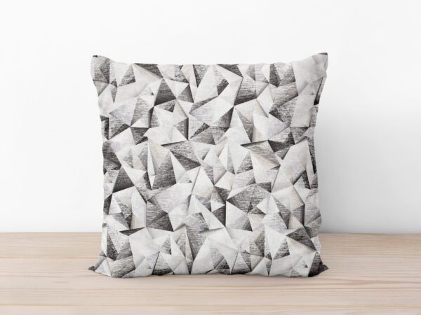 Povlak na polštář Loneta šedočerné geometrické tvary značky Škodák