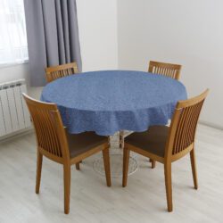 Kulatý ubrus Loneta modrý režný značky Škodák