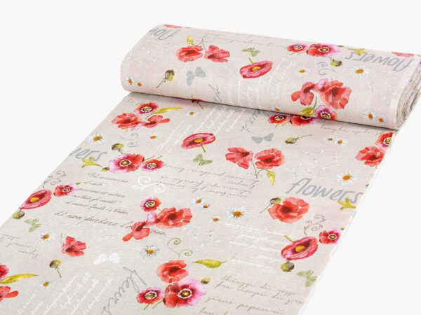 Dekorační látka LONETA vlčí mák metráž značky Škodák