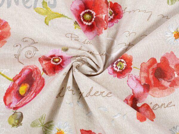 Dekorační látka LONETA vlčí mák metráž značky Škodák