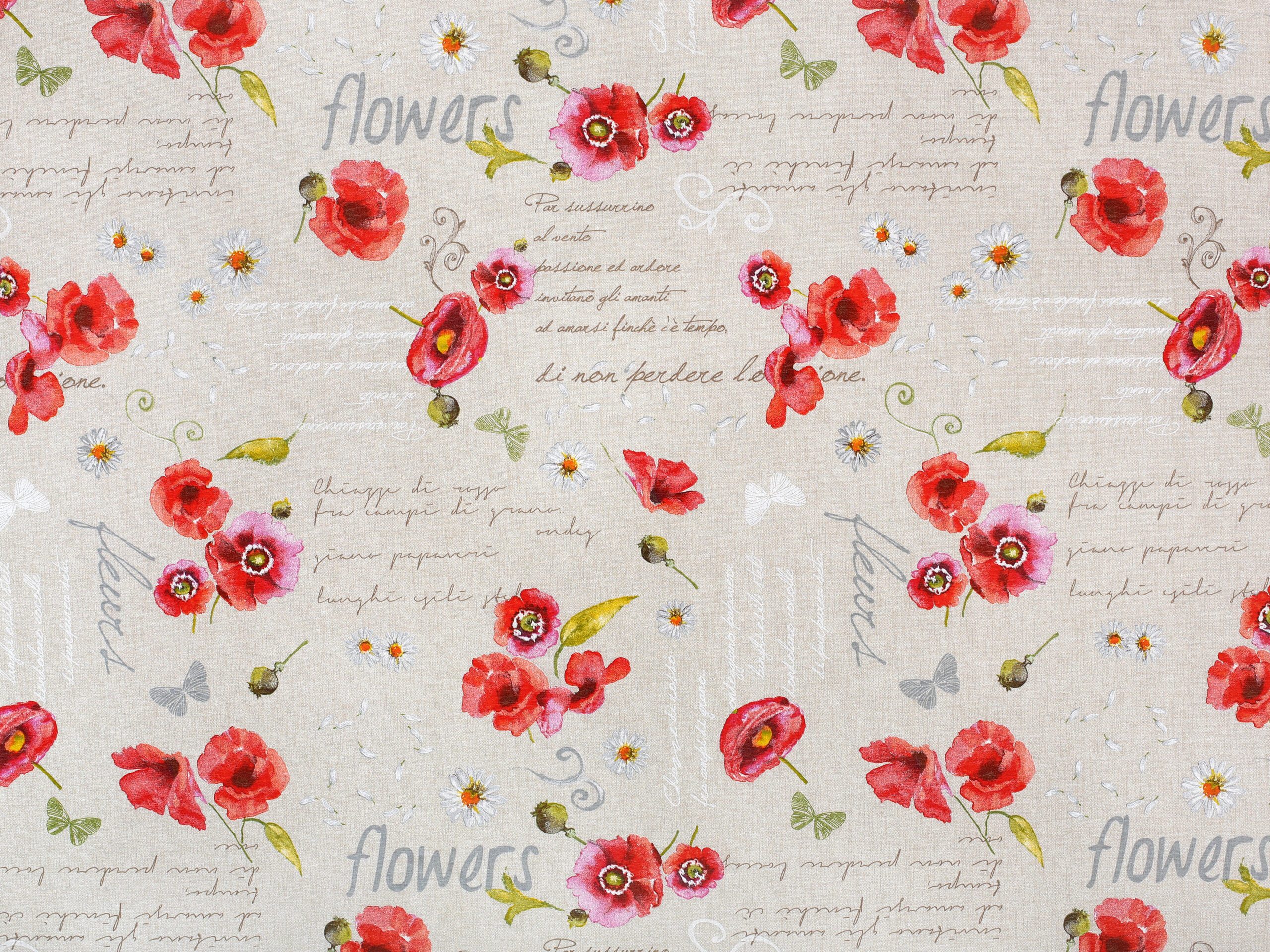 Dekorační látka LONETA vlčí mák metráž značky Škodák