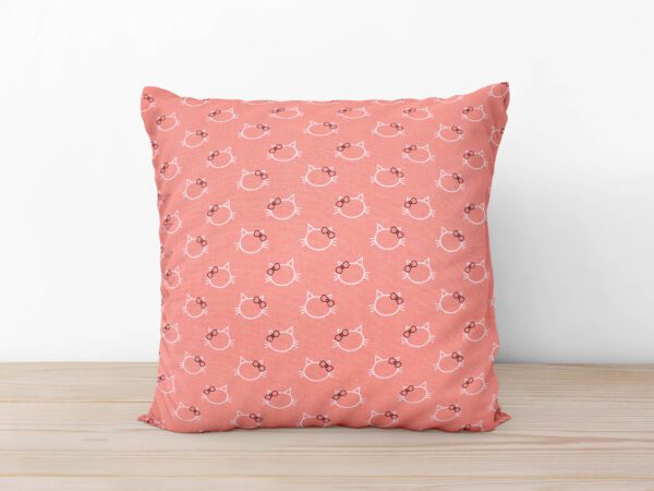 Bavlněný povlak na polštář kočičky na růžové značky Škodák