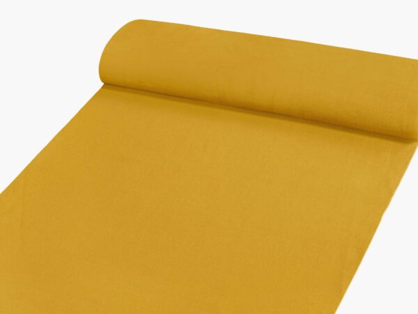 Lněná látka hořčicová - metráž značky Škodák