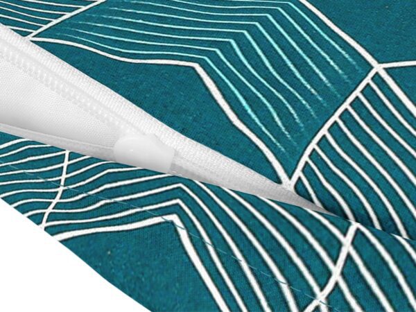 Bavlněný povlak na polštář 3D čtverce na petrolejové značky Škodák