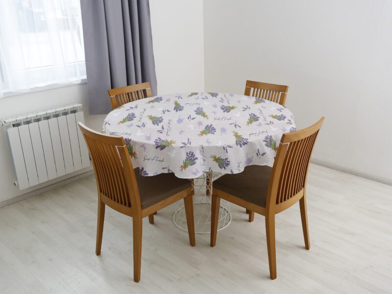 Kulatý ubrus Loneta trsy levandule značky Škodák