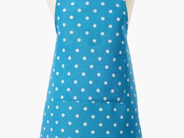 Kuchyňská zástěra Loneta puntíky na světle modré značky Škodák