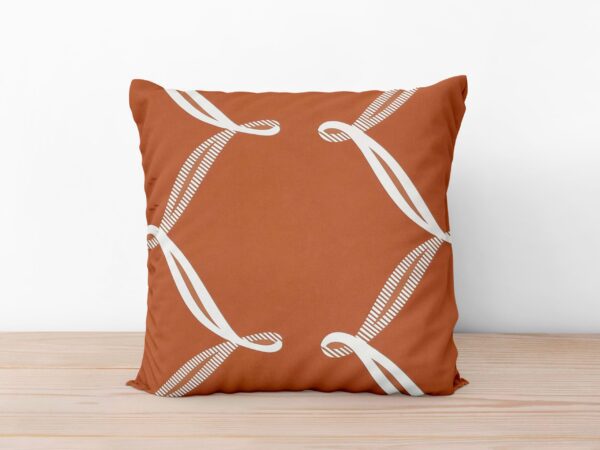 Bavlněný povlak na polštář bílá stuha na hnědé značky Škodák