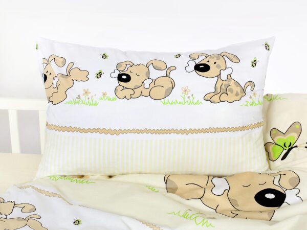 Dětské bavlněné povlečení pes s kostí do postýlky značky Škodák