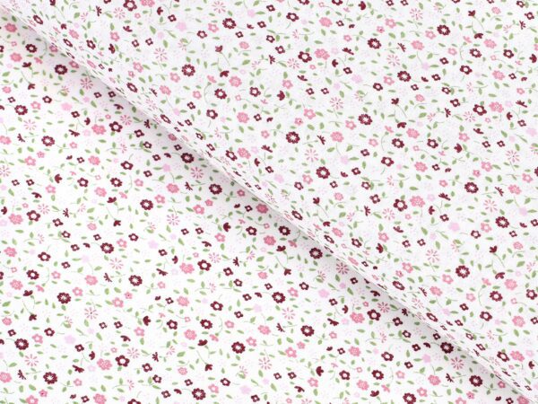 Bavlněná látka vínové kytičky metráž značky Škodák.