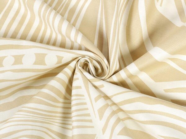 Bavlněný satén palmové listy na béžové metráž značky Škodák