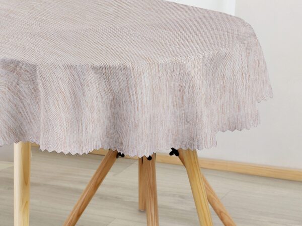 Oválný teflonový ubrus béžový žíhaný značky Škodák