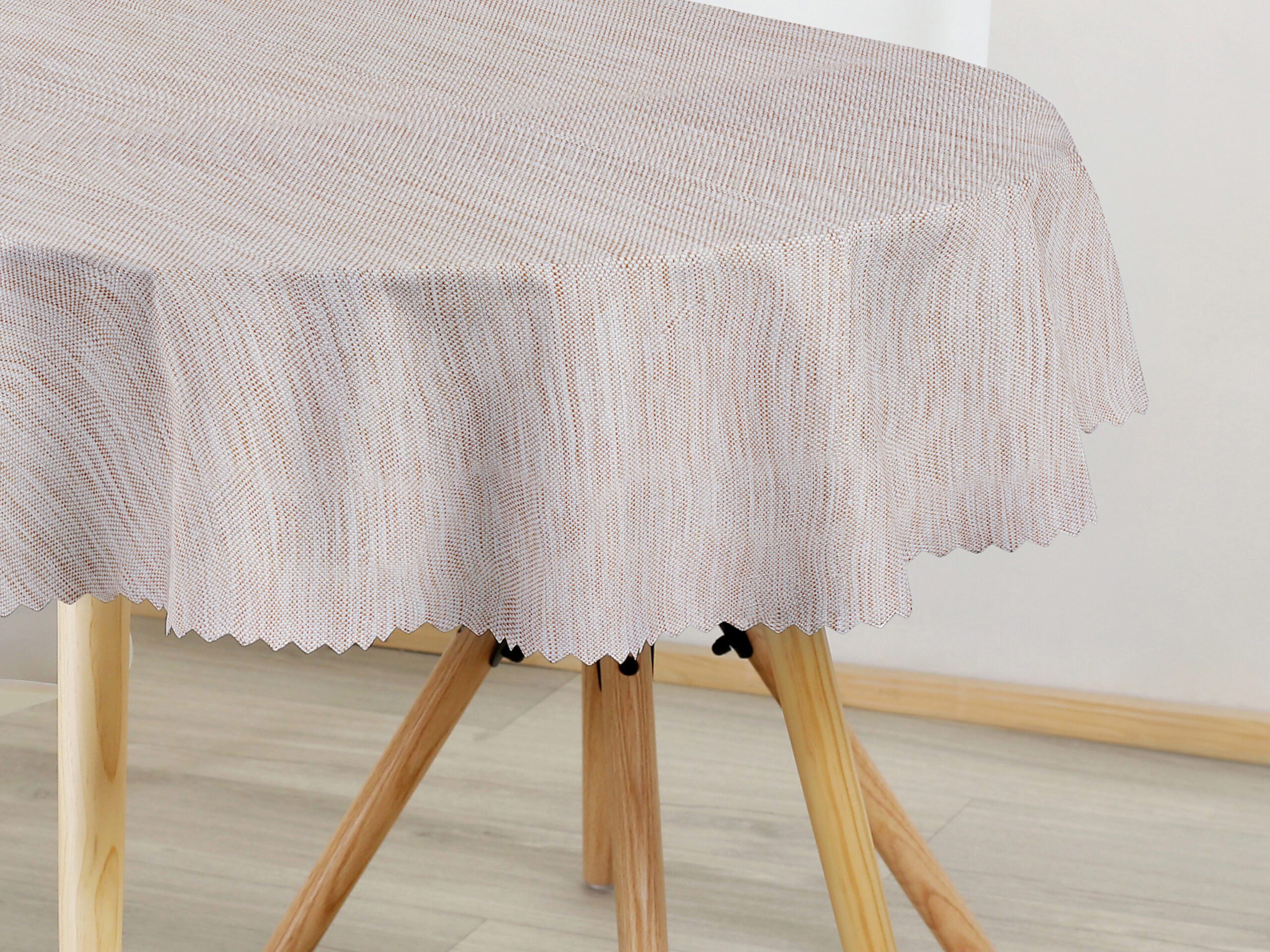 Oválný teflonový ubrus béžový žíhaný značky Škodák