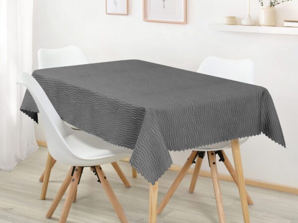 Hranatý teflonový ubrus proužek tmavě šedý značky Škodák