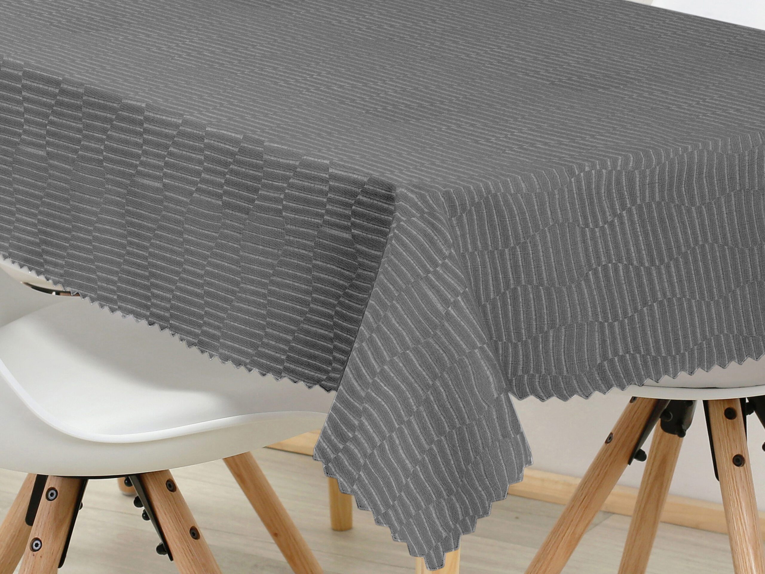 Hranatý teflonový ubrus proužek tmavě šedý značky Škodák