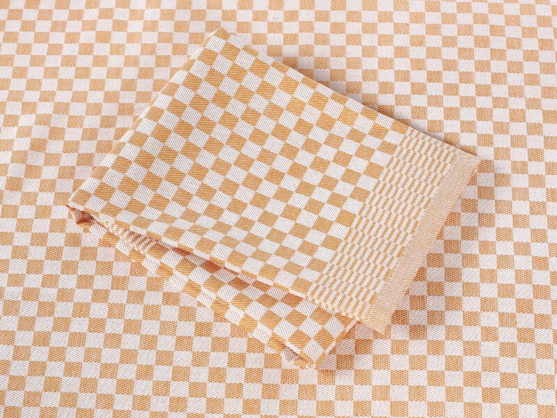 Keprová utěrka oranžová šachovnice 50x70 cm značky Škodák