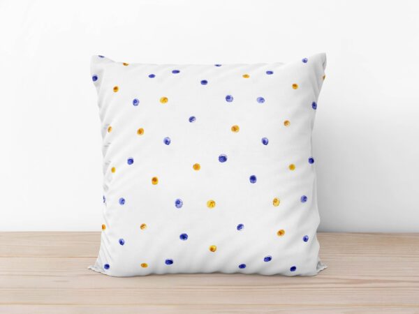 Povlak na polštář Mestral modré puntíky na bílé značky Škodák