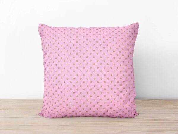 Povlak na polštář Mestral hnědé puntíky na růžové značky Škodák