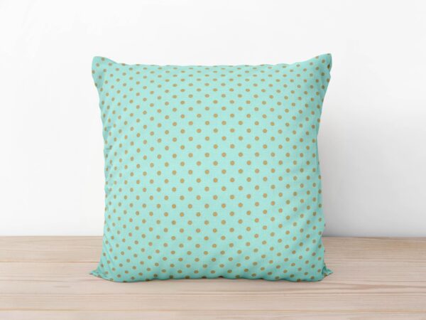 Povlak na polštář Mestral hnědé puntíky na mintové značky Škodák