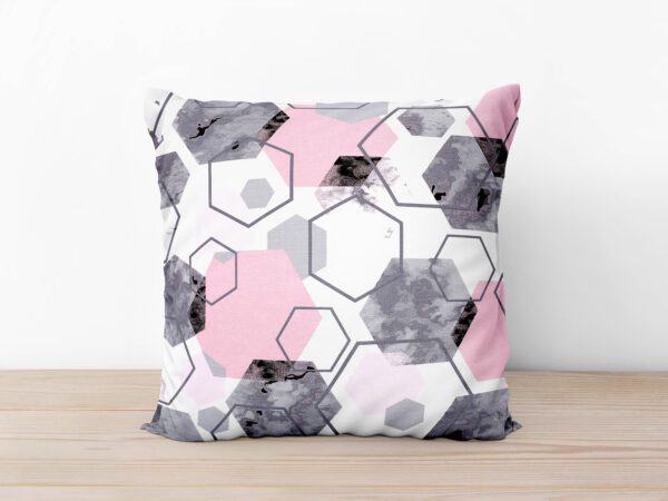 Bavlněný povlak na polštář růžové hexagony značky Škodák