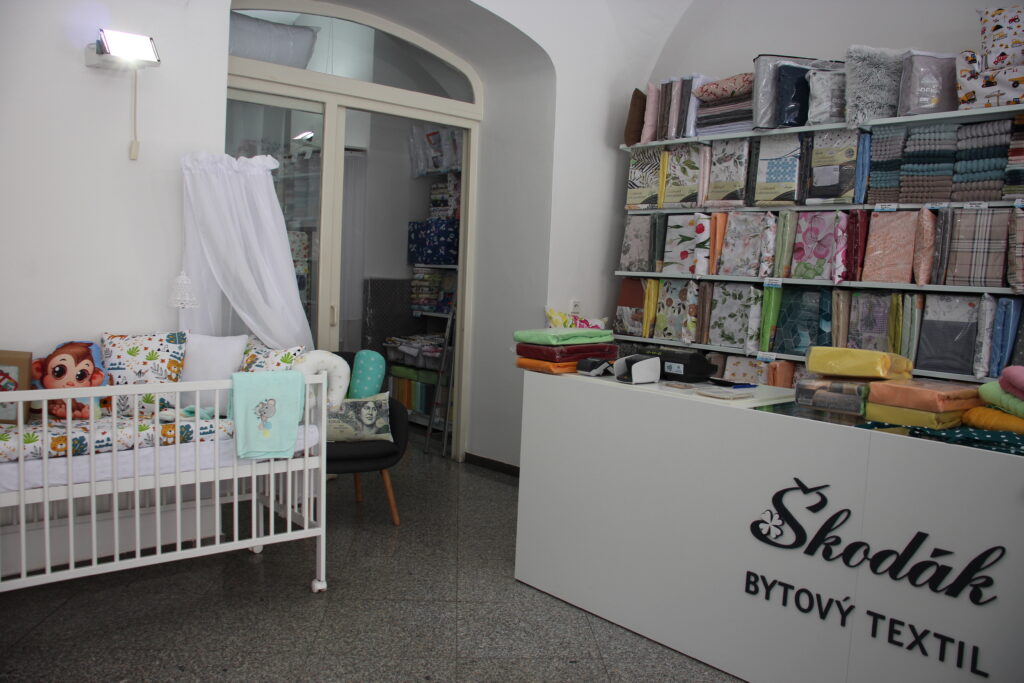 Kamenná prodejna Bytový Textil Škodák Znojmo.
