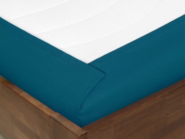 Hotelové prostěradlo Domestik petrolejové značky Škodák.