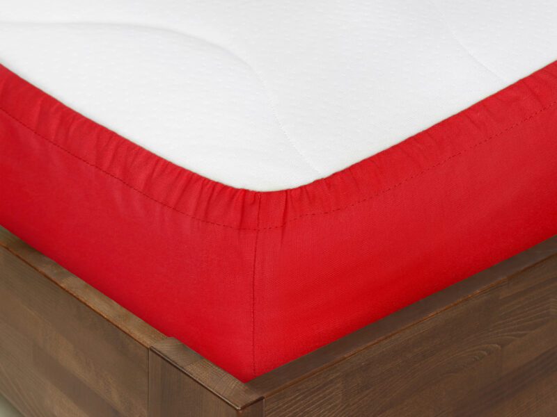 Hotelové napínací prostěradlo Solid červené bavlněné značky Škodák
