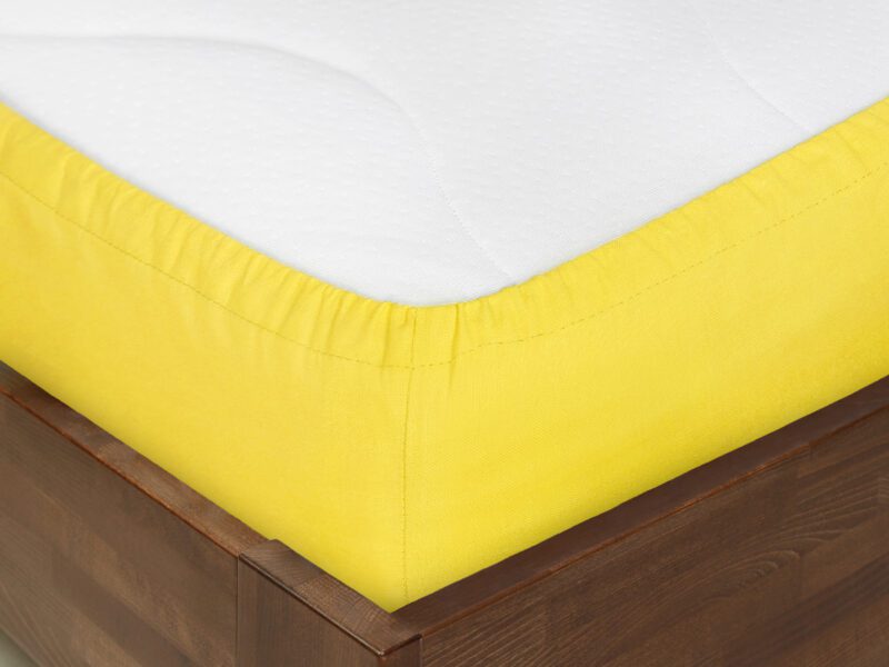 Hotelové napínací prostěradlo Solid žluté bavlněné značky Škodák