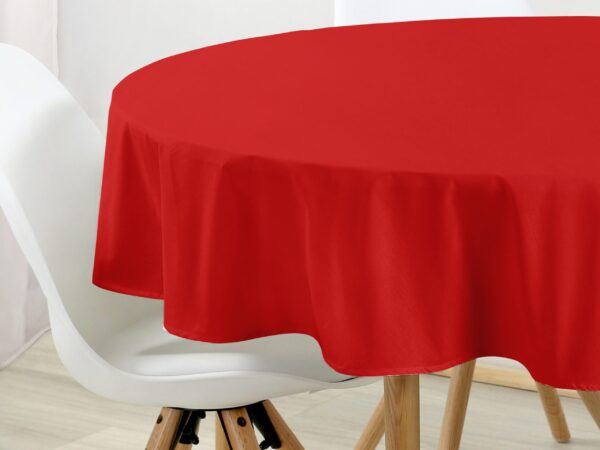 Bavlněný kulatý ubrus červený značky Škodák.