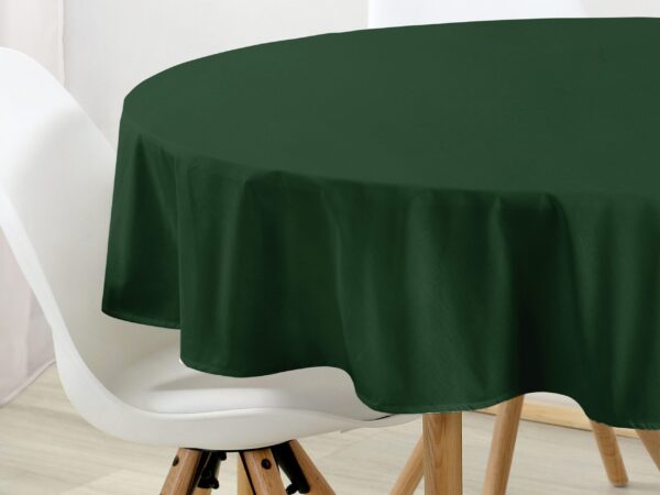 Bavlněný kulatý ubrus tmavě zelený značky Škodák.