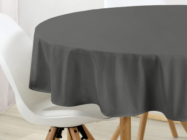 Bavlněný kulatý ubrus tmavě šedý značky Škodák.