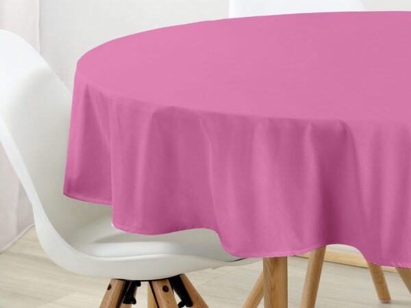 Bavlněný kulatý ubrus růžový značky Škodák.