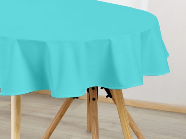 Ovalný bavlněný ubrus tyrkysový značky Škodák.