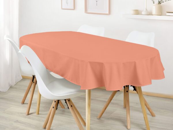 Oválný bavlněný ubrus lososový značky Škodák