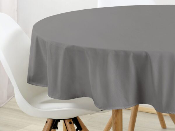 Bavlněný kulatý ubrus šedý značky Škodák.