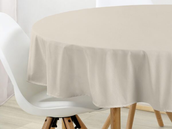 Bavlněný kulatý ubrus režný značky Škodák.