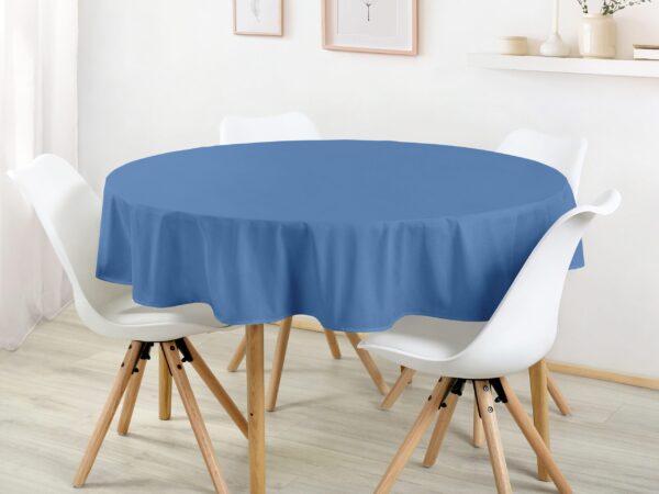 Bavlněný kulatý ubrus modrý značky Škodák.