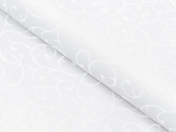 Hotelový teflonový ubrus žakár - bílý zámecký vzor Lux