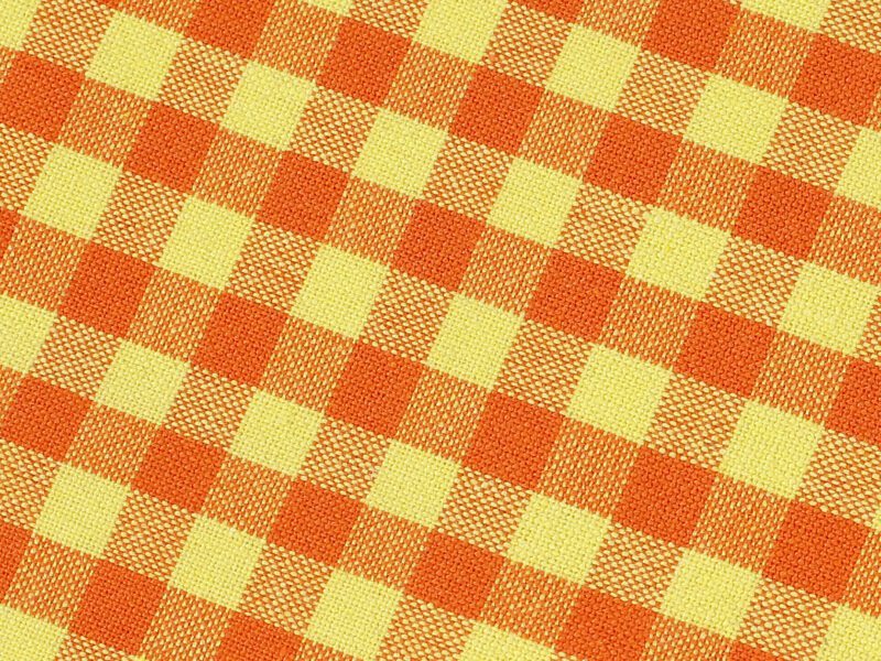 Bavlněná utěrka z kanafasu pro hotely oranžovo-žlutá malé káro značky Škodák.