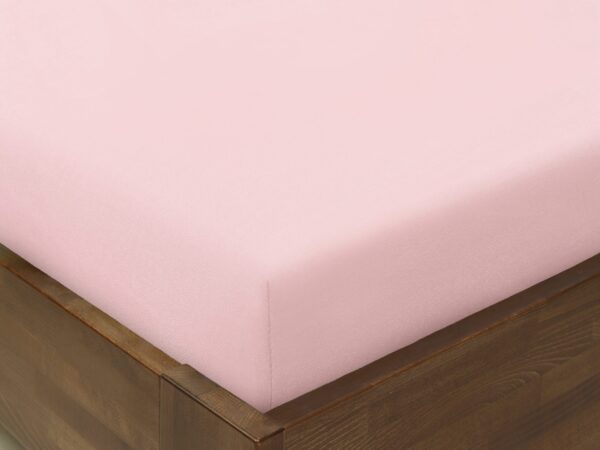 Hotelové napínací prostěradlo Solid pudrově růžové bavlněné značky Škodák