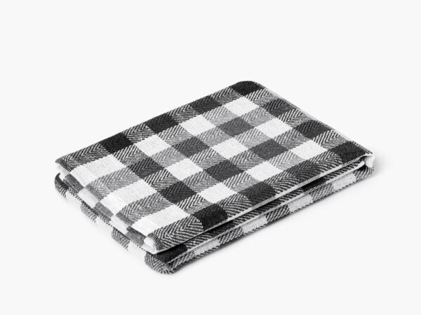 Keprová utěrka pestře tkaná černo-šedá kostka značky Škodák