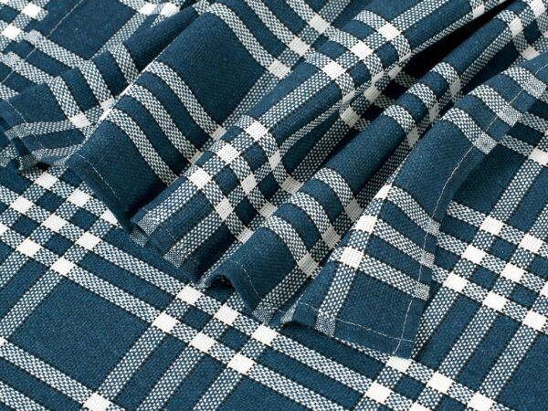 Keprová utěrka pestře tkaná černé prošití na petrolejové značky Škodák