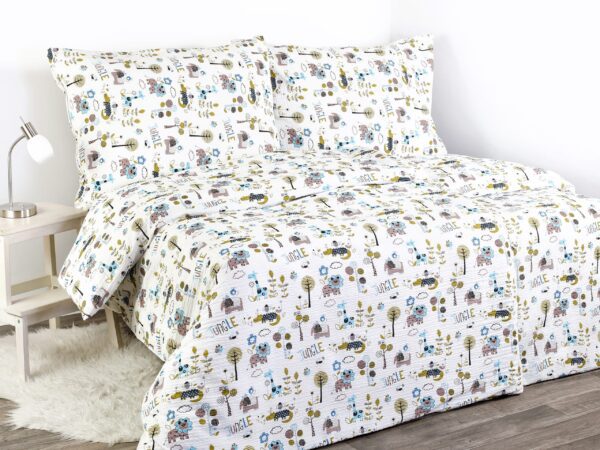 Dětské krepové povlečení jungle na bílé značky Škodák