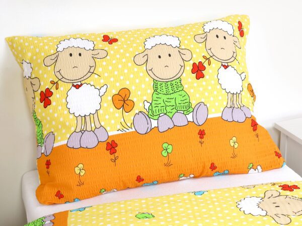 Dětské krepové povlečení ovečky na žluté značky Škodák