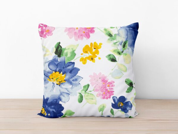 Bavlněný povlak na polštář modrý květ akvarel značky Škodák