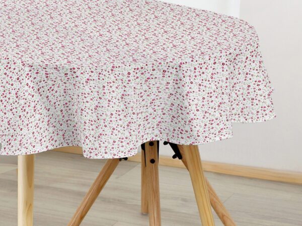 Oválný bavlněný ubrus růžové kytičky značky Škodák