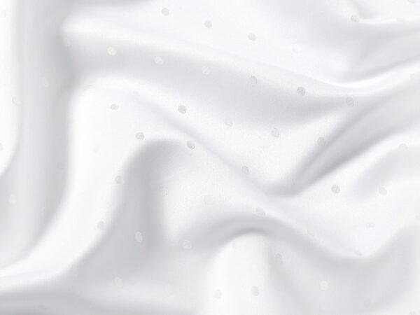 Kulatý teflonový ubrus bílý puntík na bílé značky Škodák