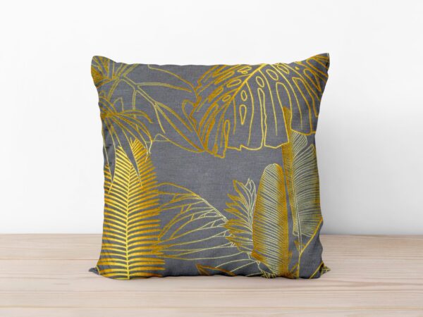 Bavlněný povlak na polštář zlaté listy na šedé značky Škodák