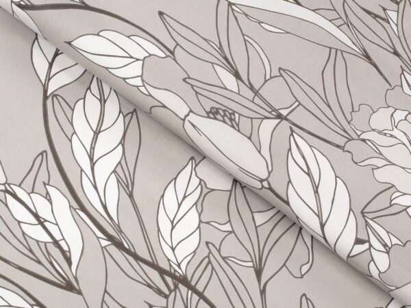 Bavlněná látka šedé květy na šedé metráž značky Škodák