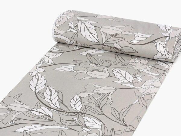 Bavlněná látka šedé květy na šedé metráž značky Škodák