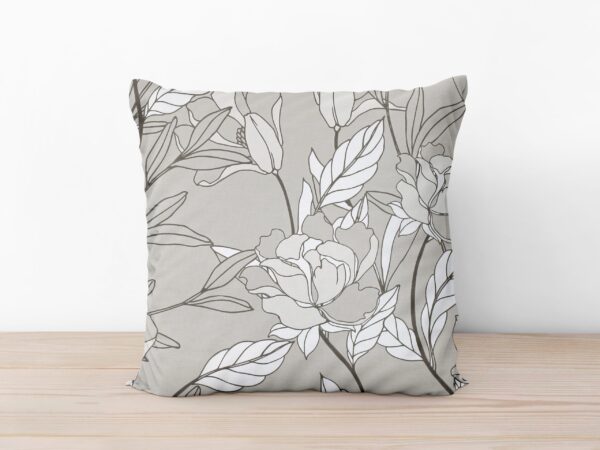 Bavlněný povlak na polštář šedé květy na šedé značky Škodák